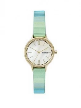 Image of Skagen Anita White Dial Blue Leather Strap Watch