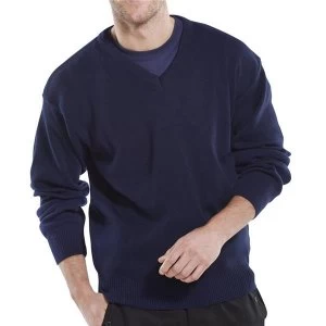 Image of Click Workwear Sweater V Neck Acrylic L Navy Blue Ref ACSVNL Up to 3