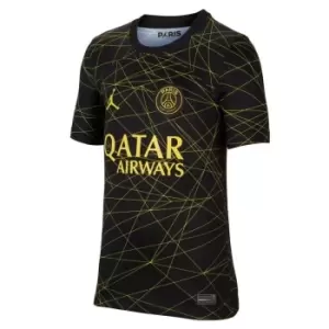 Image of Air Jordan Paris Saint Germain Fourth Shirt 2023 2024 Juniors - Black