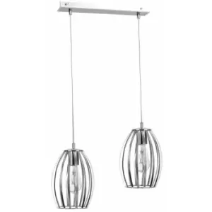 Image of Keter Saya Bar Pendant Ceiling Light Grey, 50cm, 2x E27