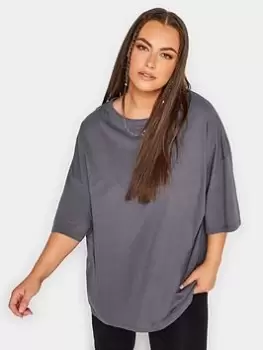 Image of Yours Boxy Tee. Flat Grey, Size 22-24, Women