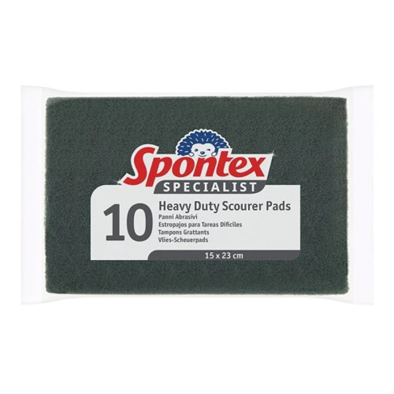 Image of Spontex Specialist Heavy Duty Pads Green (10 Pack) 19500136