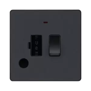 Image of BG Evolve Matt Grey Switched 13A Fused Connection Unit With Power LED Indicator And Flex Outlet - PCDMG52B