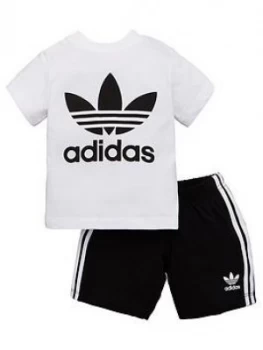 Image of Boys, adidas Originals Shorts & T-Shirt Set - White, Size 0-3 Months