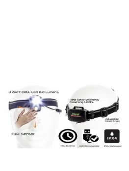 Image of Awe USB Head Lamp Torch 250 Lumens