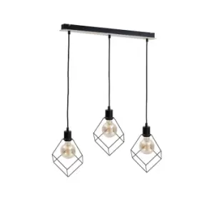 Image of Ruben Bar Pendant Ceiling Light Wood, 65cm, 3x E27