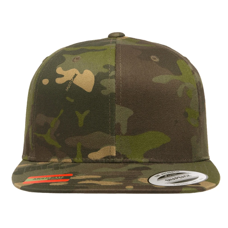 Image of Flexfit by Yupoong Mens Classic Snapback Multicam Cap in Dark Green Dark Green Male One Size