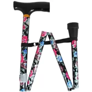 Image of NRS Healthcare Folding Walking Stick - Floral