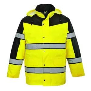 Image of Oxford Weave 300D Class 3 Two Tone Hi Vis Jacket Yellow S