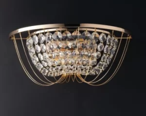 Image of Vienna Crystal K9 Flush Wall Light, Gold, E14