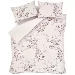 Image of Canterbury Easy Care King Duvet Set Blush - Blush - Catherine Lansfield