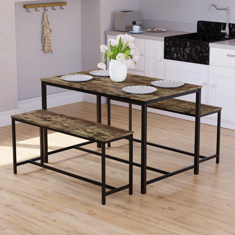 Image of Lassic Vida Designs Brooklyn 4 Seater Dining Set Dark Wood unisex 4 Seater