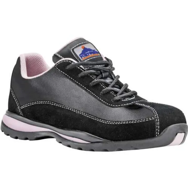 Image of Portwest Steelite Womens S1P HRO Safety Trainers FW39BPR40 Colour: Black / Pink