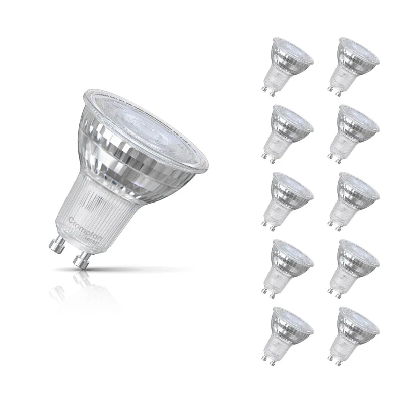 Image of Crompton LED GU10 Spotlight Bulb 3.7W Dimmable Warm White 2700K Glass Halogen Replacement