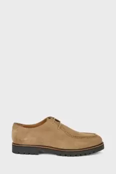 Image of Mens Suede Beige Boat Shoes
