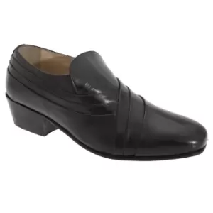 Image of Montecatini Mens Pleated Vamp Softie Leather Shoes (6 UK) (Black)
