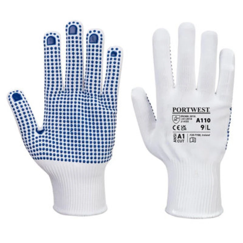 Image of Portwest Unisex Adult A110 Polka Dot Grip Gloves