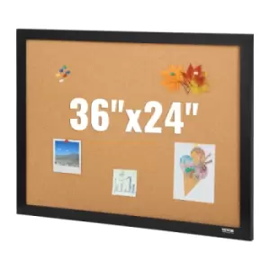 Image of VEVOR Cork Board, 36x24 inches Bulletin Board with MDF Sticker Frame, Vision Board Includes 10 Pushpins, for Display and Decoration in Office Home and