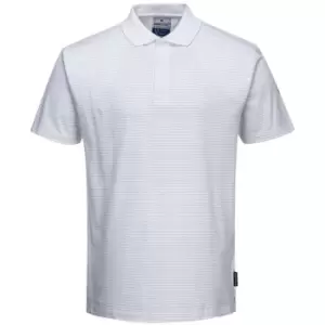Image of AS21WHRXXL - sz 2XL Anti-Static ESD Polo Shirt Workwear - White - White - Portwest