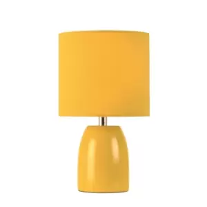 Image of Ochre Orange Ceramic Table Lamp with Co Ordinating Shade