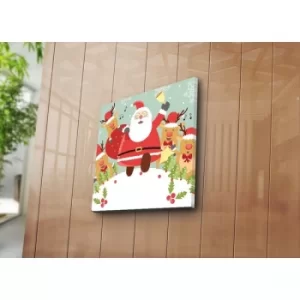 Image of 4545YYC-004 Multicolor Decorative Canvas Painting Santa and Reindeer