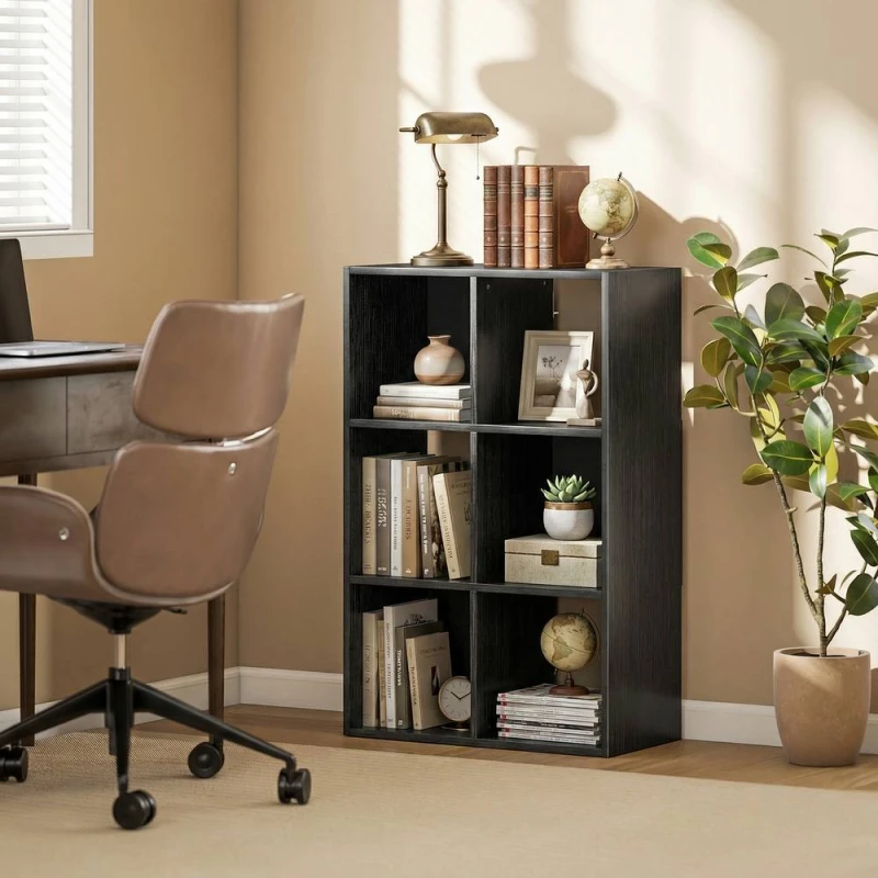 Image of HOMCOM Industrial Style Storage Shelf, Bookcase, Bookshelf in Black Unisex