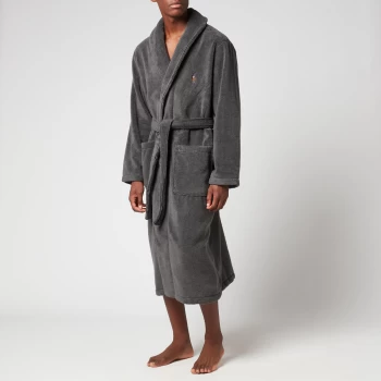 Image of Polo Ralph Lauren Mens Cotton Terry Dressing Gown - Dark Slate - L/XL