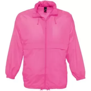 Image of SOLS Unisex Surf Windbreaker Lightweight Jacket (XS) (Neon Pink)