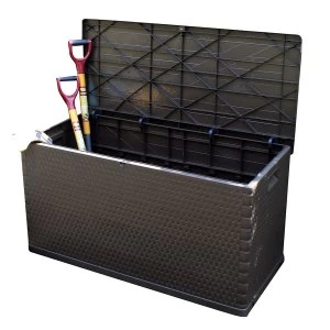 Image of Kingfisher 420L Rattan-Effect Garden Storage Chest