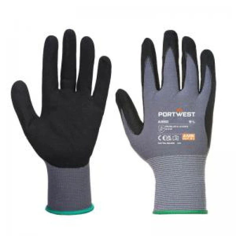 Image of Portwest DermiFlex Nitrile Foam Gloves A350BKRS Colour: Black