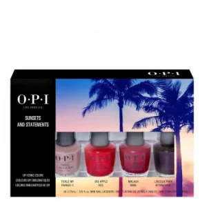 Image of OPI Sunsets and Statements Mini Nail Polish Gift Set 4 x 3.75ml