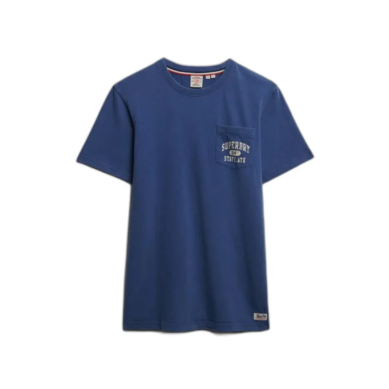 Image of Superdry T-Shirt Superdry Vintage Prep Relaxed Bleu Male L