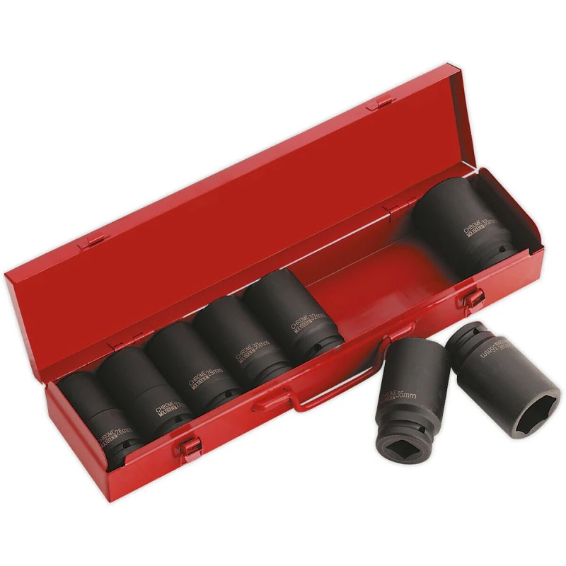 Image of Loops 8 Piece PREMIUM Impact Socket Set - 3/4" Sq Drive - Deep Sockets - High Torque Multi