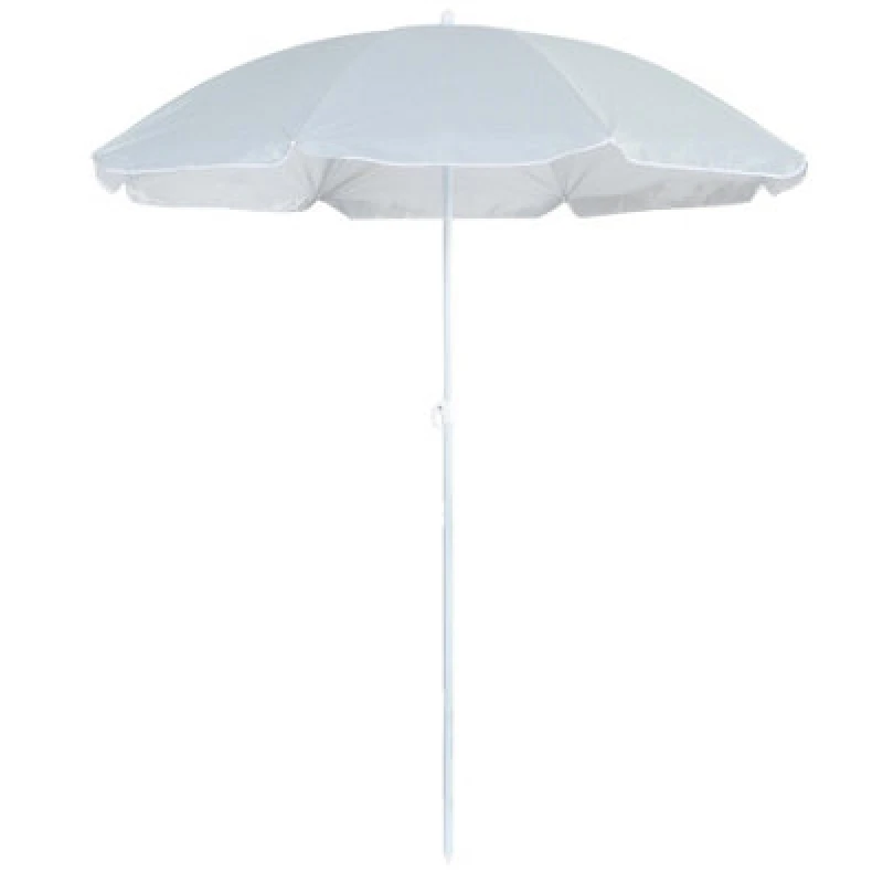 Image of Harbour Housewares Metal Beach Parasol - 1.8M X 2M - Grey