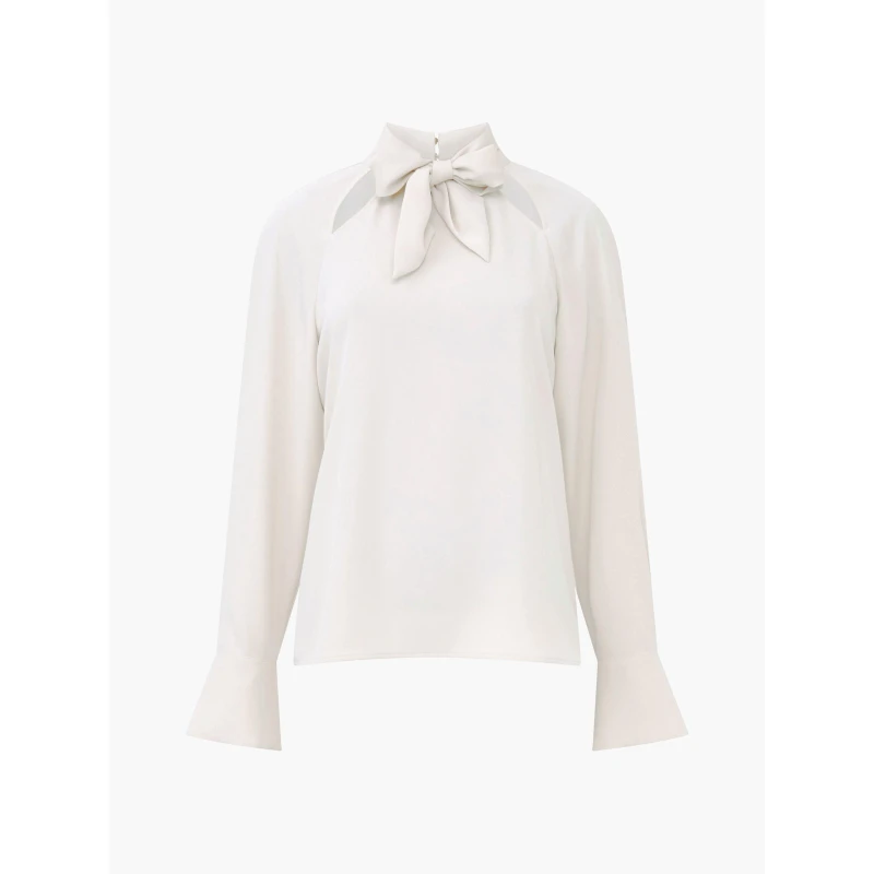 Image of French Connection Womens Carmen Long-Sleeve Blouse Classic Cream female 8 (XS)