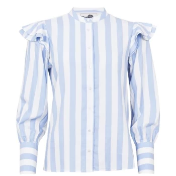 Image of Scotch and Soda Scotch And Soda Ruffle Shirt - Blue 598