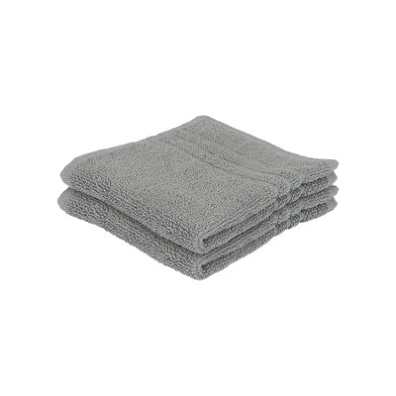Image of Nicola Spring Cotton Wash Cloths - 30Cm X 30Cm - Grey - Pack Of 2