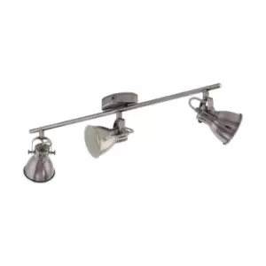 Image of Flush Ceiling Light Colour Nickel Antique Creme Shade Bulb GU10 3x3.3W