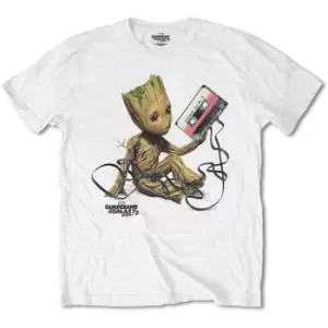 Image of Marvel Comics - Guardians of the Galaxy V. 2 Groot with Tape Unisex Medium T-Shirt - White
