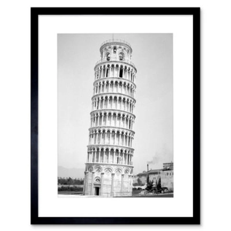 Image of Artery8 Photo Architectural Leaning Tower Pisa Italy 12X16" Framed Wall Art Print