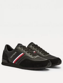 Image of Tommy Hilfiger Iconic Material Mix Runner Trainers - Black