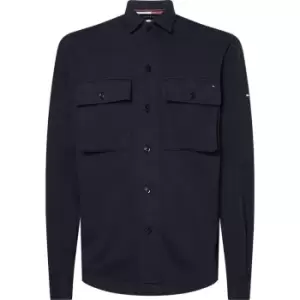 Image of Tommy Hilfiger Jersey Shirt Jacket - Blue