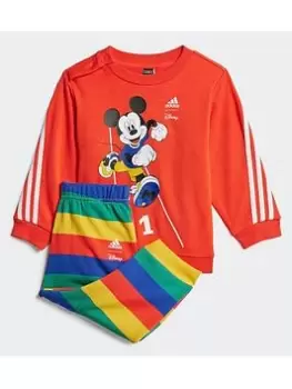 Image of adidas X Disney Mickey Mouse Jogger, Red, Size 2-3 Years