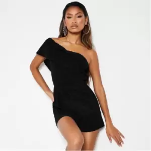 Image of I Saw It First Glitter Strap Detail Sleeveless Playsuit - Black