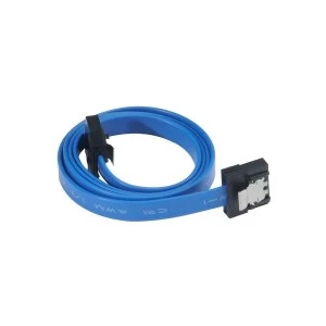 Image of Akasa AK-CBSA05-30BL Super slim SATA rev 3.0 data cable with securing latches - 30cm Blue