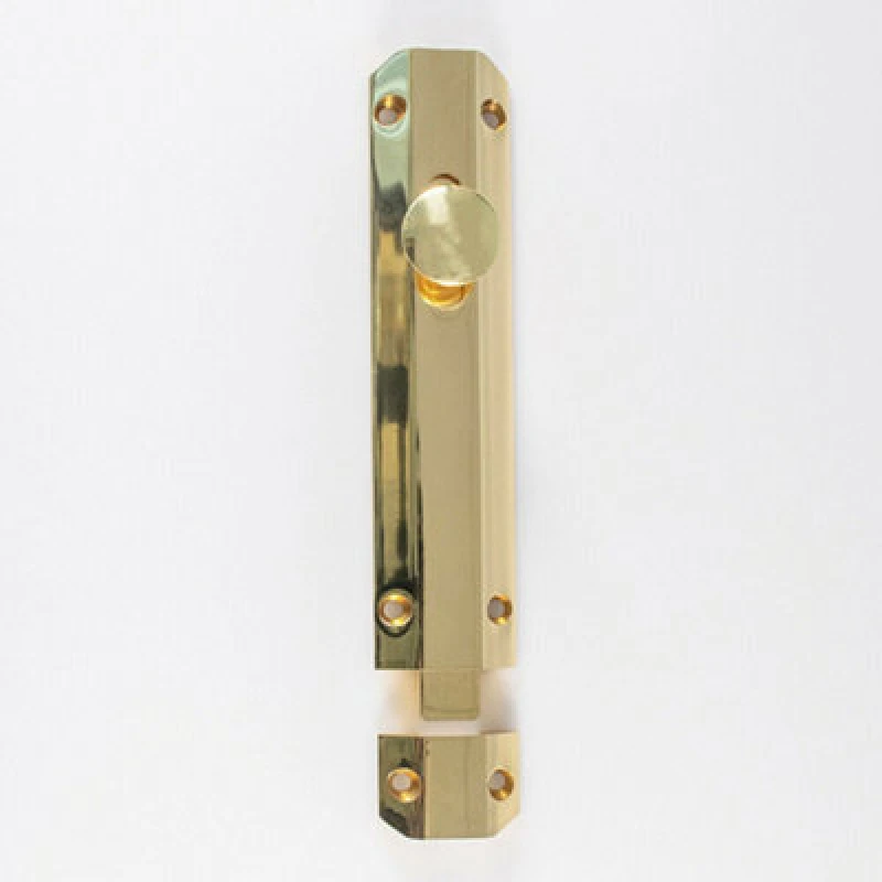 Image of Loops Surface Mounted Flat Sliding Door Bolt Lock 152 x 35mm Polished Brass Metallics unisex