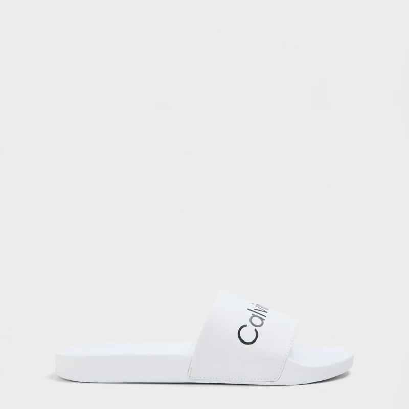 Image of Calvin Klein Pool Logo Sliders White/Black male 10 (44)