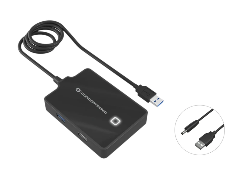 Image of Conceptronic HUBBIES 4-Port USB 3.0/2.0 Hub. 90cm cable