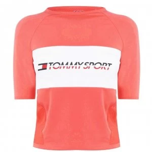 Image of Tommy Sport Cropped Raglan T Shirt - Hibiscus