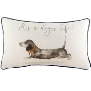 Image of Evans Lichfield Oakwood Dog Cushion Cover (One Size) (Brown/Grey/Off White)